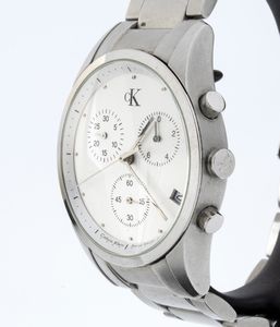 CALVIN KLEIN: orologio polso cronografo in acciaio  - Asta Gioielli e Argenti Moderni e Contemporanei - Associazione Nazionale - Case d'Asta italiane