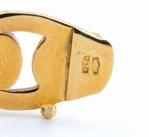 Bracciale in oro con maglie a forma di tronchetti  - Asta Gioielli e Argenti Moderni e Contemporanei - Associazione Nazionale - Case d'Asta italiane