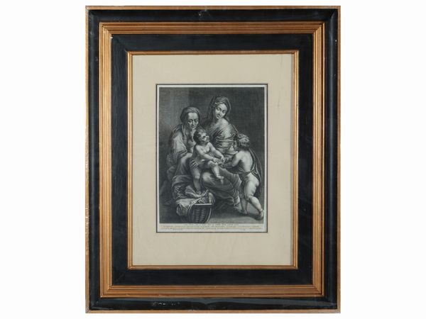 Madonna con bambino e San Giovannino  - Asta Una collezione di stampe - parte II - Associazione Nazionale - Case d'Asta italiane