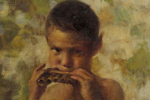 Francesco Longo Mancini : Pan bambino  - Asta Dipinti del XIX e XX secolo - Associazione Nazionale - Case d'Asta italiane