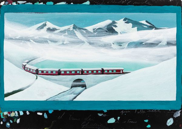 Luca Caimmi : Il treno dei ghiacciai  - Asta Maestri dell'Illustrazione: Collezione Cereda - Associazione Nazionale - Case d'Asta italiane