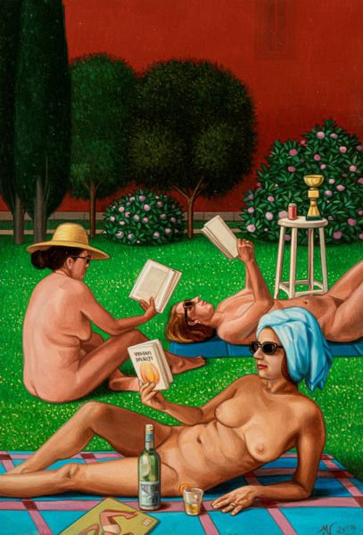 Marco Ventura : Nel Giardino delle scrittrici nude  - Asta Maestri dell'Illustrazione: Collezione Cereda - Associazione Nazionale - Case d'Asta italiane