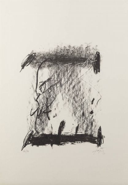 ANTONI TAPIES Barcellona (Spagna) 1923 - 2012 : Senza titolo 1969  - Asta Grafica - Associazione Nazionale - Case d'Asta italiane