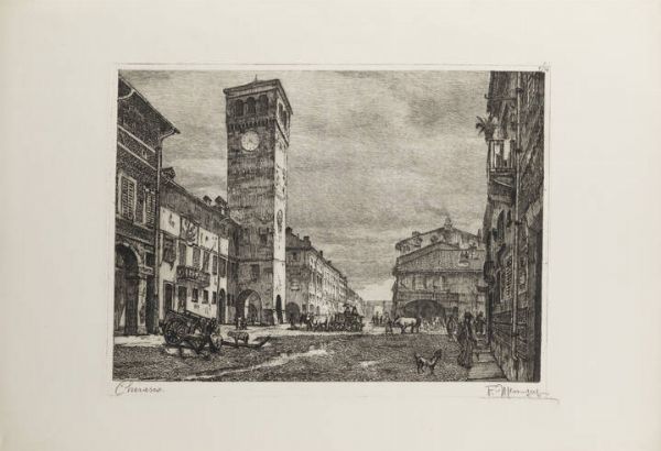 FRANCESCO MENNYEY Torino 1889 - 1950 : Cherasco  - Asta Grafica - Associazione Nazionale - Case d'Asta italiane