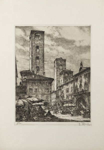 FRANCESCO MENNYEY Torino 1889 - 1950 : Alba  - Asta Grafica - Associazione Nazionale - Case d'Asta italiane