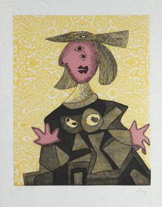ENRICO BAJ Milano 1924 - 2003 Vergiate (VA) - Femme d'aprs Picasso 1970