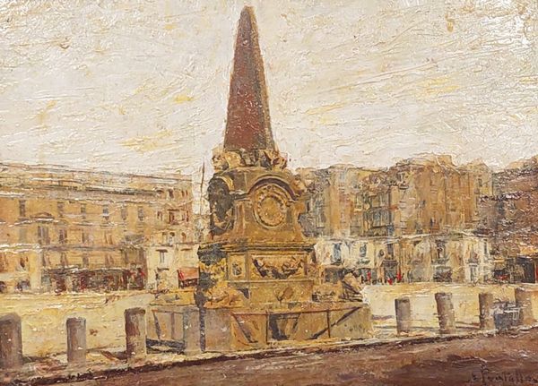 Attilio  Pratella : Obelisco di Piazza Mercato a Napoli  - Asta Napoli, j'adore! - Associazione Nazionale - Case d'Asta italiane