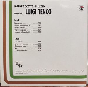 Lorenzo Scotto di Luzio : Lorenzo Scotto di Luzio interpreta Luigi Tenco  - Asta Napoli, j'adore! - Associazione Nazionale - Case d'Asta italiane