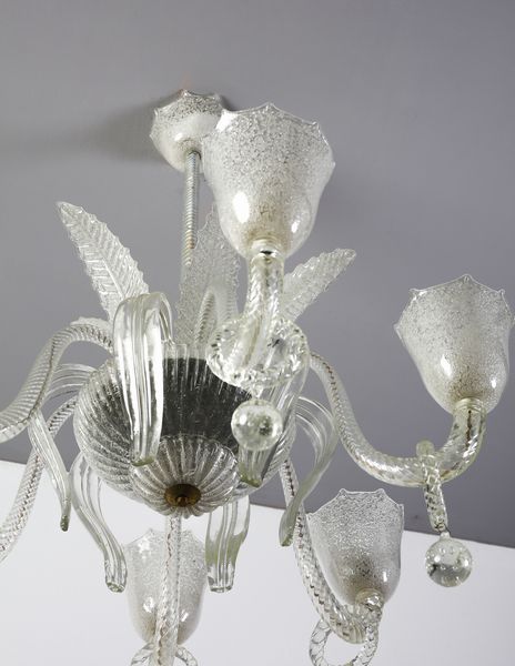 BAROVIER & TOSO : Lampada a sospensione a sei luci, Murano  - Asta Asta 447 | DESIGN E ARTI DECORATIVE DEL NOVECENTO Online - Associazione Nazionale - Case d'Asta italiane