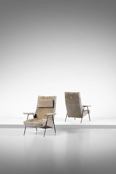 ROBIN DAY  (1915 - 2010) : attribuito. Coppia di poltrone simili al mod. Reclining chair  - Asta Asta 447 | DESIGN E ARTI DECORATIVE DEL NOVECENTO Online - Associazione Nazionale - Case d'Asta italiane