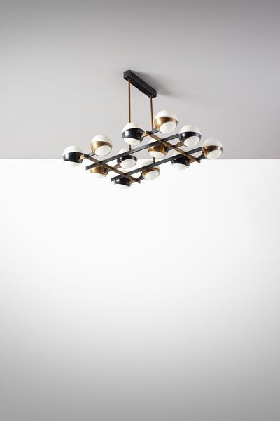 STILNOVO : Lampada a sospensione a dodici luci, Milano  - Asta Asta 447 | DESIGN E ARTI DECORATIVE DEL NOVECENTO Online - Associazione Nazionale - Case d'Asta italiane