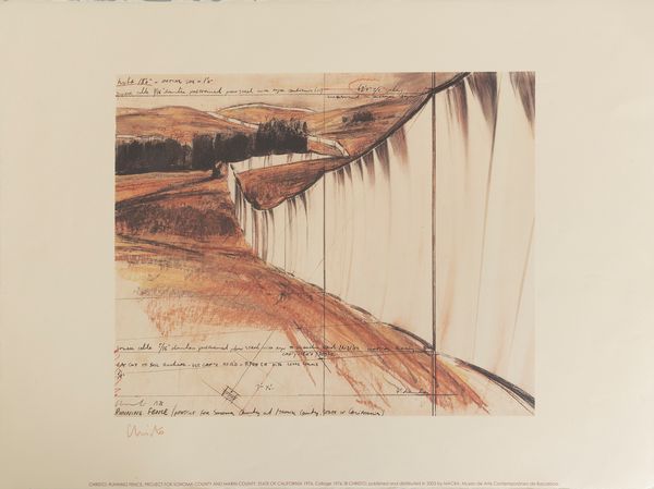 Christo : Running Fence  - Asta Multipli e grafica internazionale - Associazione Nazionale - Case d'Asta italiane