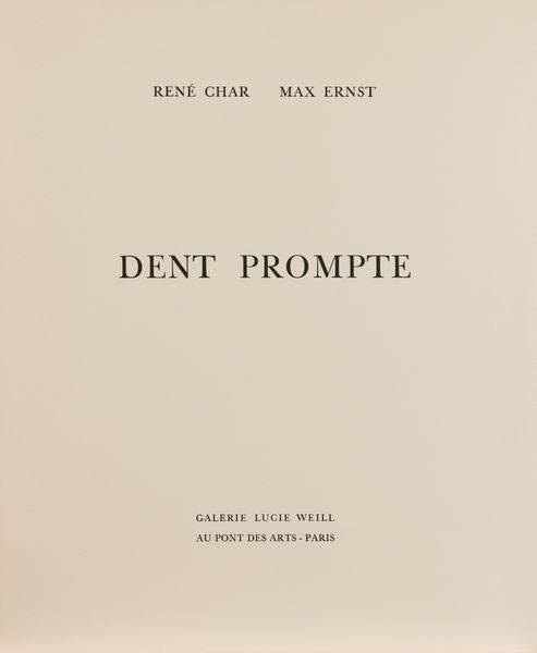 Max Ernst : Dent Prompte  - Asta Multipli e grafica internazionale - Associazione Nazionale - Case d'Asta italiane