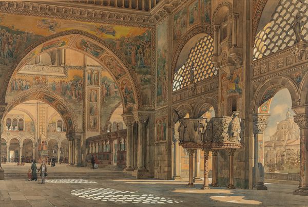 Aldo Avati : Interno di basilica  - Asta Importanti Dipinti e Sculture / Arte Figurativa tra XIX e XX Secolo - Parte 2 - Associazione Nazionale - Case d'Asta italiane