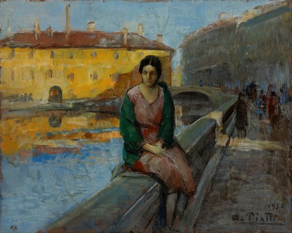 Antonio Piatti : Milano, Naviglio a San Marco  - Asta Importanti Dipinti e Sculture / Arte Figurativa tra XIX e XX Secolo - Parte 2 - Associazione Nazionale - Case d'Asta italiane