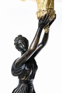 Coppia di grandi candelabri in bronzo dorato e brunito a dieci luci, Francia, seconda met del XIX secolo  - Asta Antiquariato - Icone, Arredi, Sculture, Oggetti d'Arte - Associazione Nazionale - Case d'Asta italiane