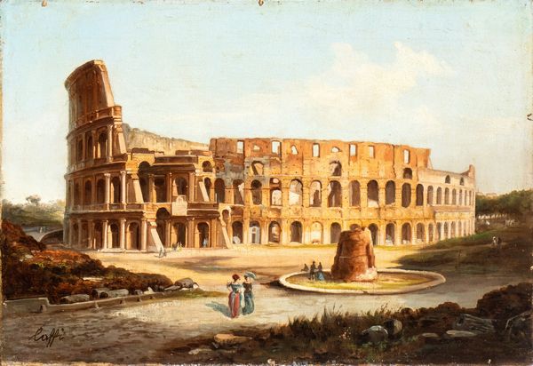 Ippolito Caffi, Ambito di : Veduta del Colosseo  - Asta Dipinti antichi dal XIV al XIX secolo. Con una selezione di sculture - Associazione Nazionale - Case d'Asta italiane