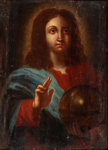 Artista lombardo, XVII secolo : Salvator Mundi  - Asta Dipinti antichi dal XIV al XIX secolo. Con una selezione di sculture - Associazione Nazionale - Case d'Asta italiane