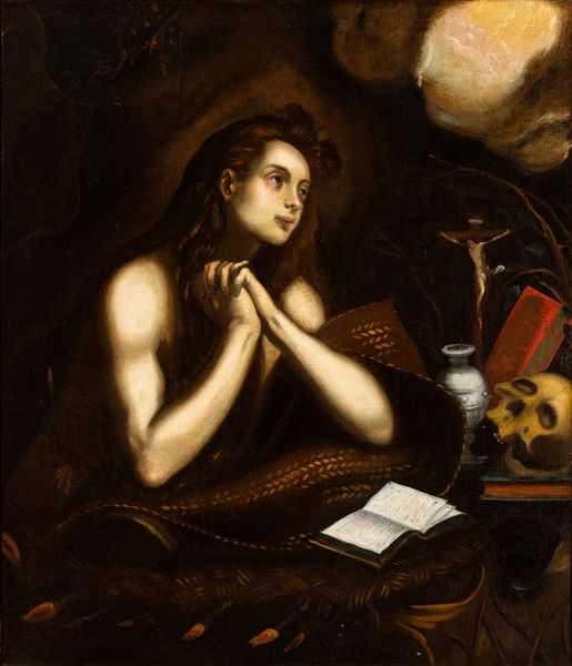 Domenico Robusti Tintoretto, Seguace di : Maddalena Penitente  - Asta Dipinti antichi dal XIV al XIX secolo. Con una selezione di sculture - Associazione Nazionale - Case d'Asta italiane