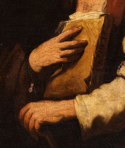 Luca Giordano, Ambito di : Filosofo con libro  - Asta Dipinti antichi dal XIV al XIX secolo. Con una selezione di sculture - Associazione Nazionale - Case d'Asta italiane