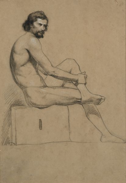 Ettore  Ferrari : Recto Nudo accademico seduto - Verso Studio di nudo  - Asta Disegni Antichi - Associazione Nazionale - Case d'Asta italiane