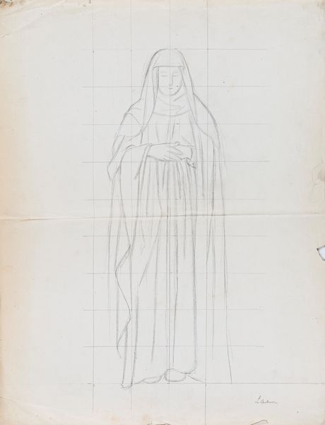 Pierre-Auguste  Pichon : Studio per Madonna (Disegno preparatorio per Le Centenier)  - Asta Disegni Antichi - Associazione Nazionale - Case d'Asta italiane