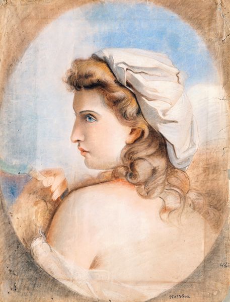 Scuola francese del XIX secolo : Ritratto di donna  - Asta Disegni Antichi - Associazione Nazionale - Case d'Asta italiane