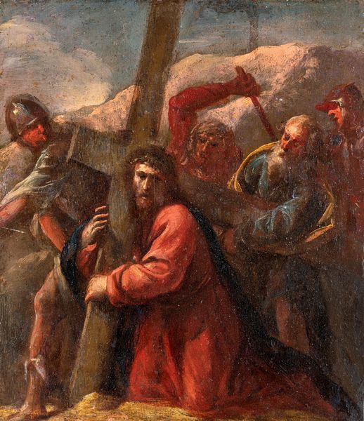 Scuola bolognese del XVII secolo : Cristo porta croce  - Asta Dipinti antichi  - Associazione Nazionale - Case d'Asta italiane