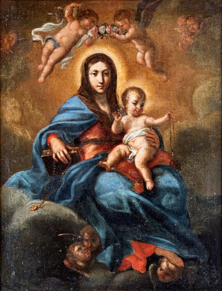 Sebastiano Conca , Ambito di : Madonna con Bambino  - Asta Dipinti antichi  - Associazione Nazionale - Case d'Asta italiane