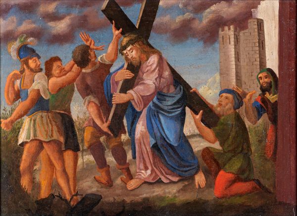 Scuola italiana del XVIII secolo : Quinta Stazione Della Via Crucis  - Asta Dipinti antichi  - Associazione Nazionale - Case d'Asta italiane