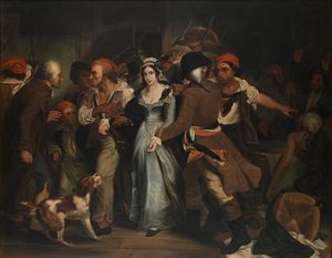 Ary Scheffer : L'arresto di Charlotte Corday  - Asta Dipinti antichi  - Associazione Nazionale - Case d'Asta italiane