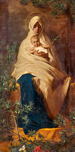 Nicolò Barabino : Quasi Oliva Speciosa In Campis (Madonna dell'ulivo)  - Asta Dipinti del XIX secolo - Associazione Nazionale - Case d'Asta italiane