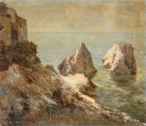 Alfonso Grassi : I faraglioni di Capri  - Asta Dipinti del XIX secolo - Associazione Nazionale - Case d'Asta italiane
