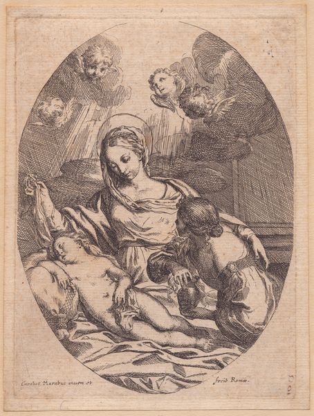 Carlo Maratti : Madonna col Bambino e Santa Maddalena  - Asta Disegni, Stampe e Carte Geografiche dal XVI al XIX secolo - Associazione Nazionale - Case d'Asta italiane