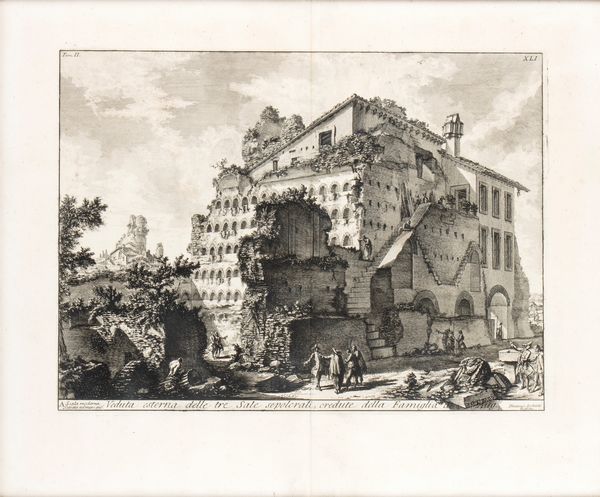 GIOVANNI BATTISTA PIRANESI : Veduta esterna delle Tre Sale sepolcrali, credute della Famiglia di Aug.to  - Asta Disegni, Stampe e Carte Geografiche dal XVI al XIX secolo - Associazione Nazionale - Case d'Asta italiane