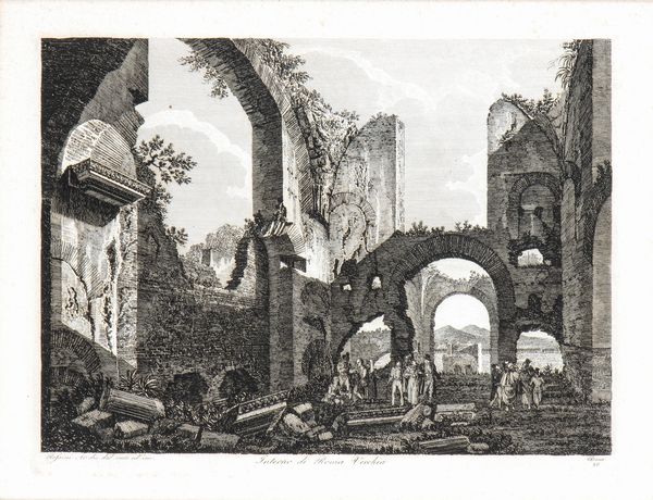 Luigi Rossini : Interno di Roma Vecchia  - Asta Disegni, Stampe e Carte Geografiche dal XVI al XIX secolo - Associazione Nazionale - Case d'Asta italiane