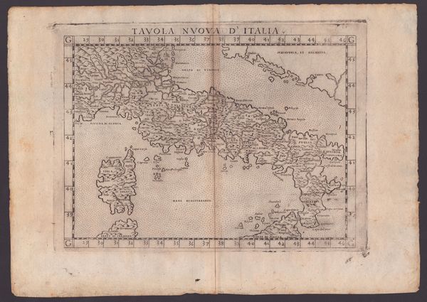 Girolamo Ruscelli : Tavola Nuova d'Italia  - Asta Disegni, Stampe e Carte Geografiche dal XVI al XIX secolo - Associazione Nazionale - Case d'Asta italiane