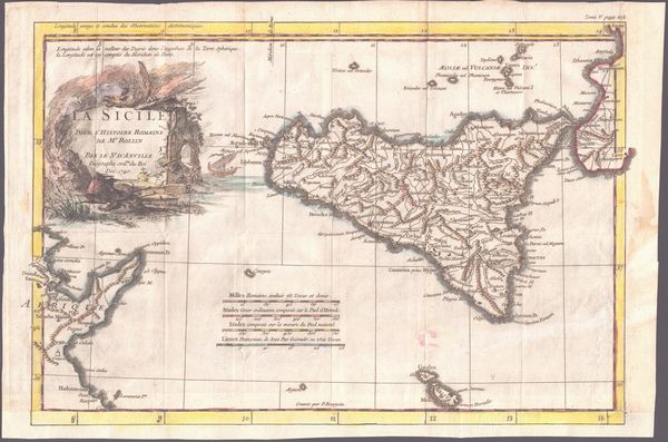 Jean-Baptiste d'Anville : La Sicile Pour l'Histoire Romaine de M. Rollin  - Asta Disegni, Stampe e Carte Geografiche dal XVI al XIX secolo - Associazione Nazionale - Case d'Asta italiane