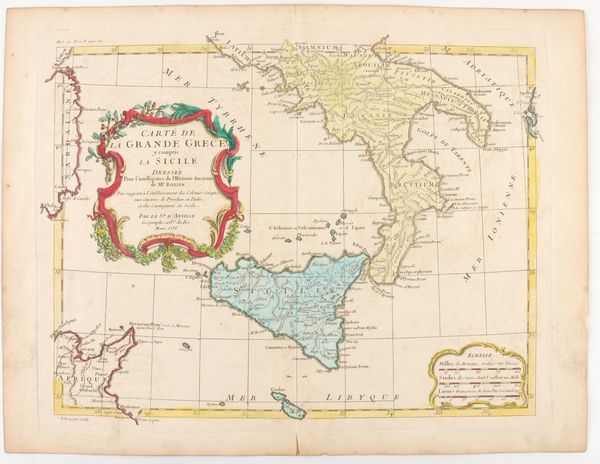 Carte de la Grande Grce, y compris la Sicile, dresse pour l'intelligence de l'Histoire Ancienne de Mr. Rollin...  - Asta Disegni, Stampe e Carte Geografiche dal XVI al XIX secolo - Associazione Nazionale - Case d'Asta italiane