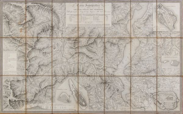 Carta topografica della grande strada del Sempione e valli adjacenti fino a Brigg, del Lago Maggiore e delle Isole. Borrome  - Asta Disegni, Stampe e Carte Geografiche dal XVI al XIX secolo - Associazione Nazionale - Case d'Asta italiane