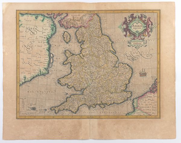 Gerardus Mercator : Anglia Regnum  - Asta Disegni, Stampe e Carte Geografiche dal XVI al XIX secolo - Associazione Nazionale - Case d'Asta italiane