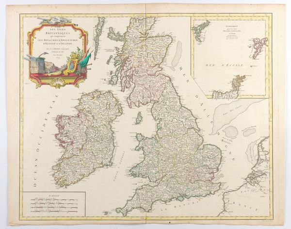 Robert de Vaugondy : Les Isles Britanniques : qui comprennent les Royaumes d'Angleterre, d'Ecosse et d'Irlande  - Asta Disegni, Stampe e Carte Geografiche dal XVI al XIX secolo - Associazione Nazionale - Case d'Asta italiane