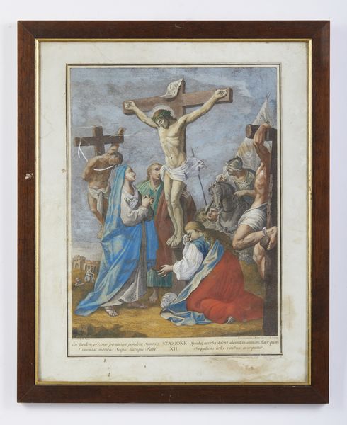 INCISORE DEL XIX SECOLO : Scena della Via Crucis, stazione XII  - Asta Asta 449 | ARTE ANTICA E DEL XIX SECOLO Virtuale - Associazione Nazionale - Case d'Asta italiane