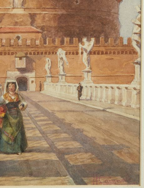 ARTISTA ITALIANO DEL XIX-XX SECOLO : Il ponte di Castel Sant'Angelo a Roma  - Asta Asta 449 | ARTE ANTICA E DEL XIX SECOLO Virtuale - Associazione Nazionale - Case d'Asta italiane