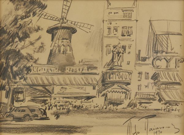 RAIMONDI ALDO (1902 - 1998) : Gruppo di tre disegni raffiguranti veduta del Moulin Rouge, paesaggio con cavallo e carretti, paesaggio con galli e galline  - Asta Asta 449 | ARTE ANTICA E DEL XIX SECOLO Virtuale - Associazione Nazionale - Case d'Asta italiane