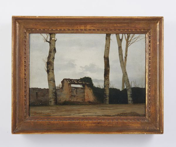 BRESOLIN DOMENICO (1813 - 1900) : Paesaggio con alberi e mura  - Asta Asta 449 | ARTE ANTICA E DEL XIX SECOLO Virtuale - Associazione Nazionale - Case d'Asta italiane