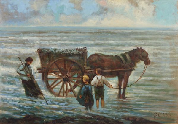 UGOLINI GIAN ANGELO (1881 - 1962) : La pesca delle arselle  - Asta Asta 449 | ARTE ANTICA E DEL XIX SECOLO Virtuale - Associazione Nazionale - Case d'Asta italiane