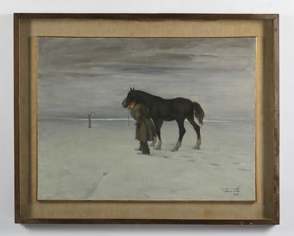 TUBINO CESARE (1899 - 1990) : Paesaggio invernale con personaggio e cavallo  - Asta Asta 449 | ARTE ANTICA E DEL XIX SECOLO Virtuale - Associazione Nazionale - Case d'Asta italiane