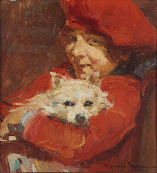 MANNUCCI CIPRIANO ANTONIO (1882 - 1970) : Ritratto di bambina con cane  - Asta Asta 449 | ARTE ANTICA E DEL XIX SECOLO Virtuale - Associazione Nazionale - Case d'Asta italiane