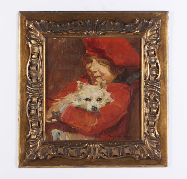 MANNUCCI CIPRIANO ANTONIO (1882 - 1970) : Ritratto di bambina con cane  - Asta Asta 449 | ARTE ANTICA E DEL XIX SECOLO Virtuale - Associazione Nazionale - Case d'Asta italiane